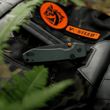 Raccoon 2.0 Top Liner Lock | Green Micarta + 14C28N Drop Point - A2901