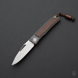 Rinkhals Slipjoint | Brown Burlap Micarta + Stonewashed RWL34
