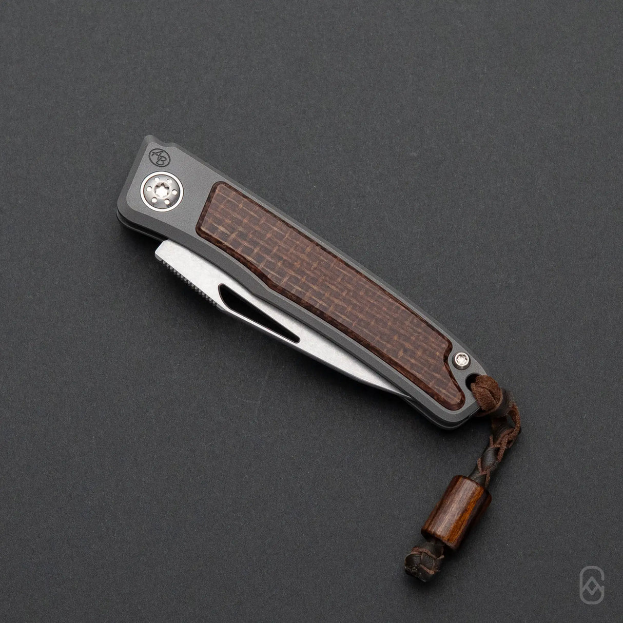 Rinkhals Slipjoint | Brown Burlap Micarta + Stonewashed RWL34