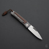 Rinkhals Slipjoint | Brown Burlap Micarta + Stonewashed RWL34