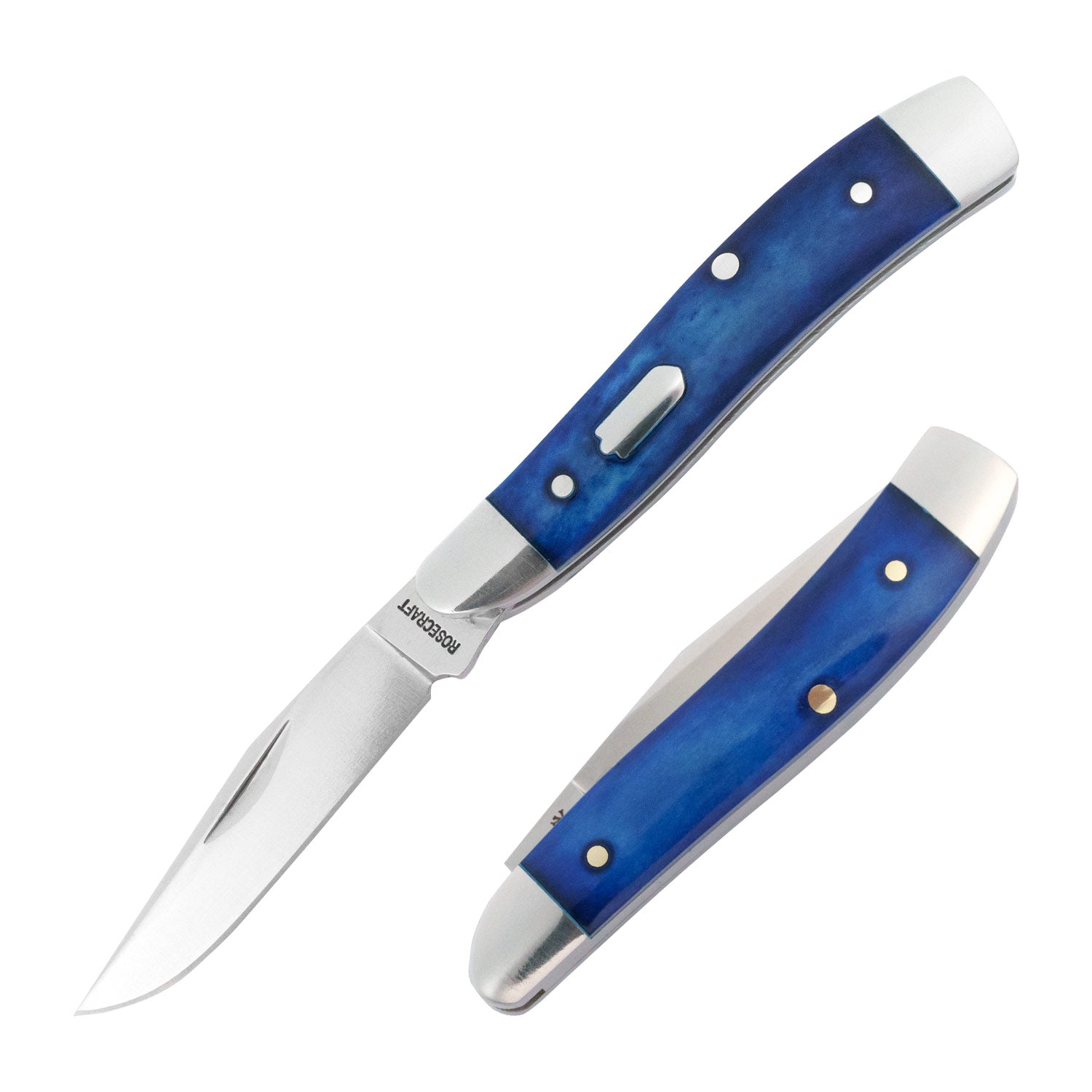 Piney River Peanut Vintage Blue Bone Slipjoint - RCT029-BBB