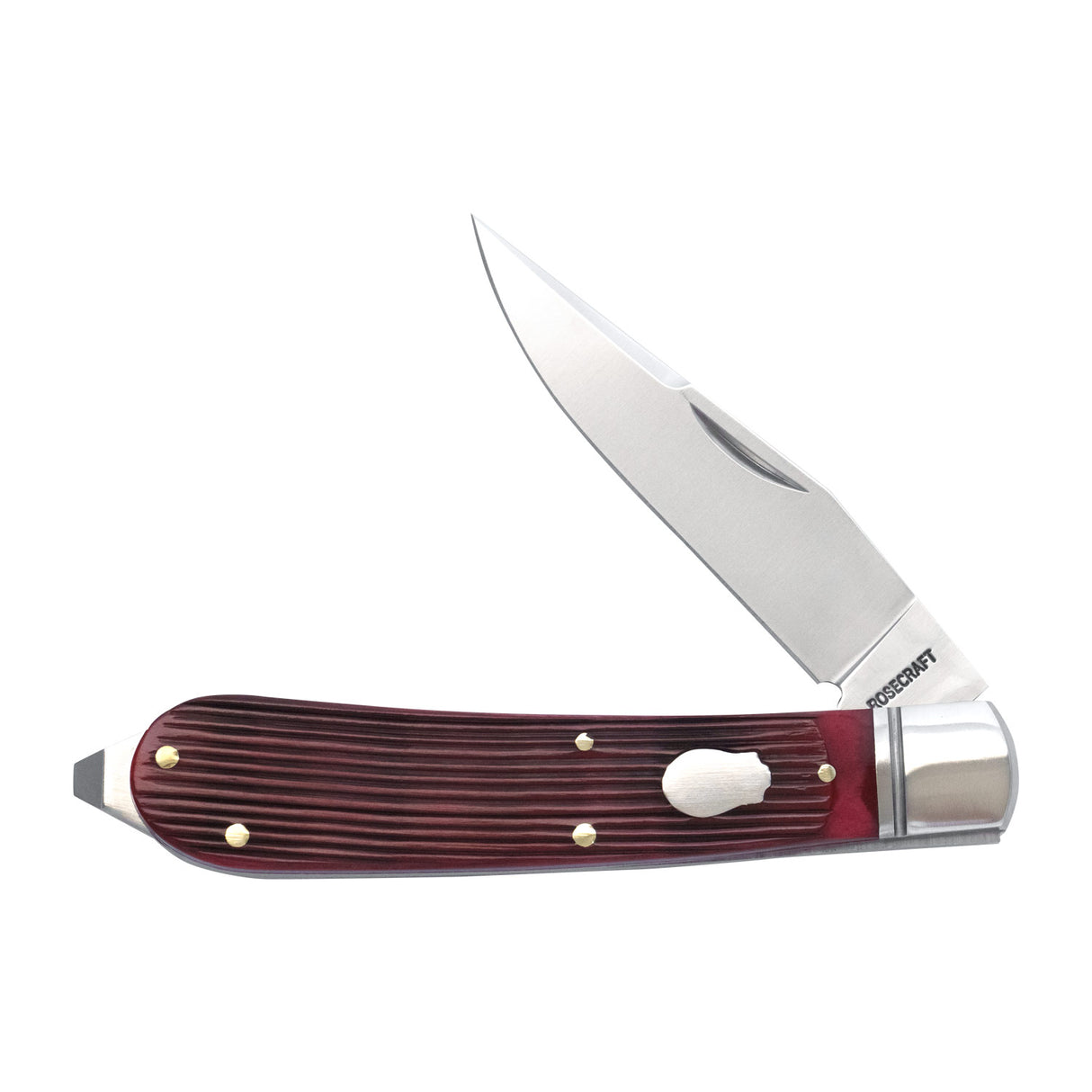 Appalachian Jack Red Barnboard Jigged Bone Slipjoint - RCT003-RBJ