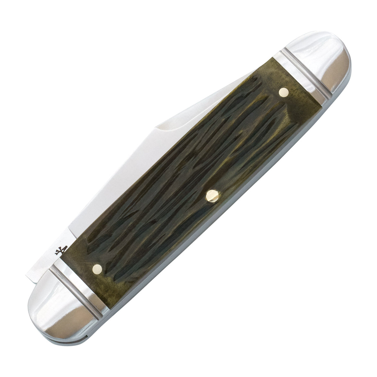 Birchfield Camp Jack Green Jigged Bone Slipjoint - RCT034-GJB