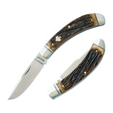 Obed Creek Bow Trapper Dapper Jigged Bone Slipjoint - RCT015-DJB