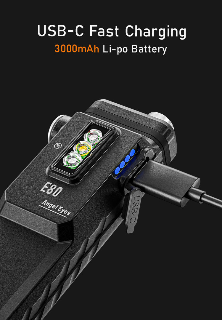 Angel Eyes E80 | Flat EDC Flashlight + Laser