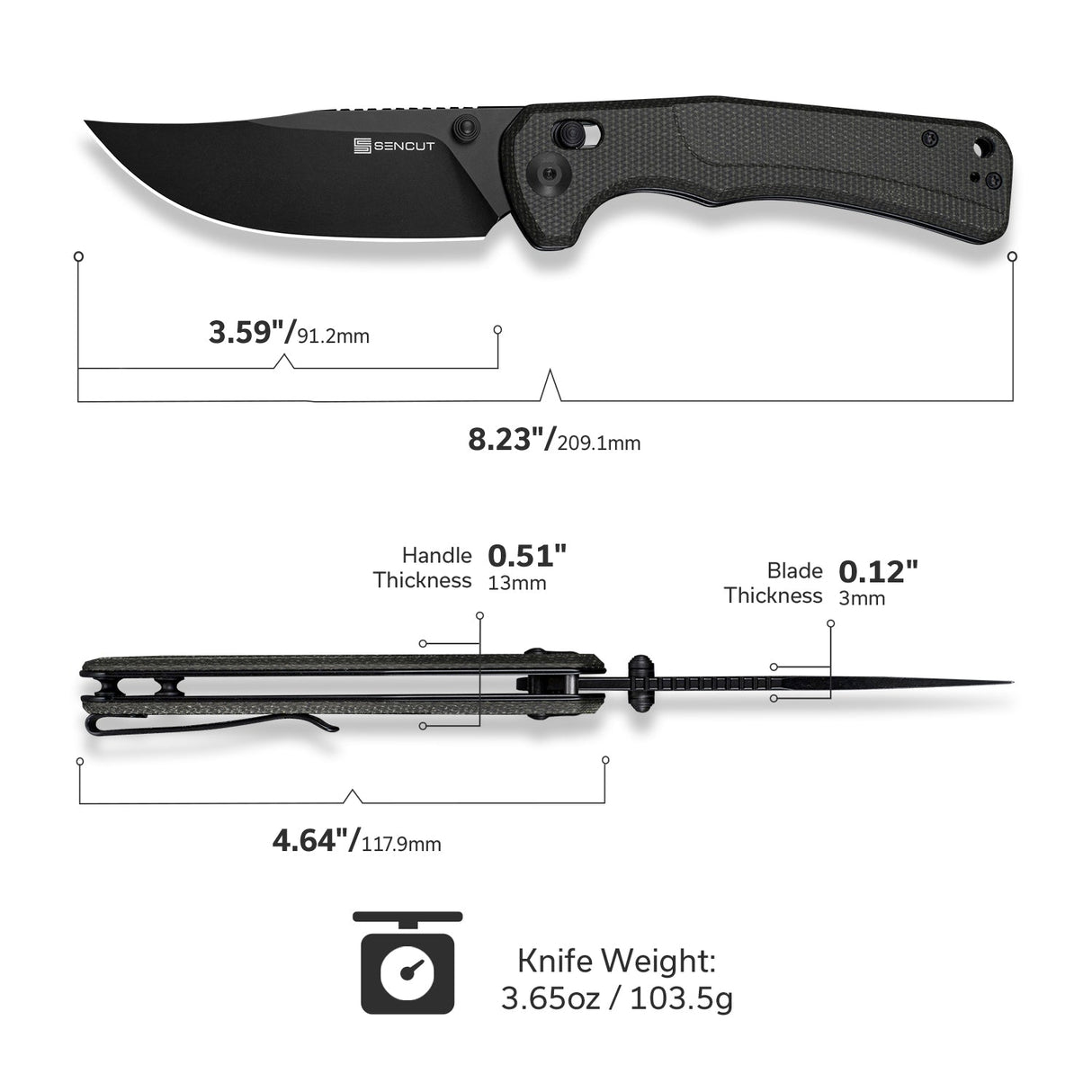 Slybolt | Green Micarta + Black 9Cr18MoV