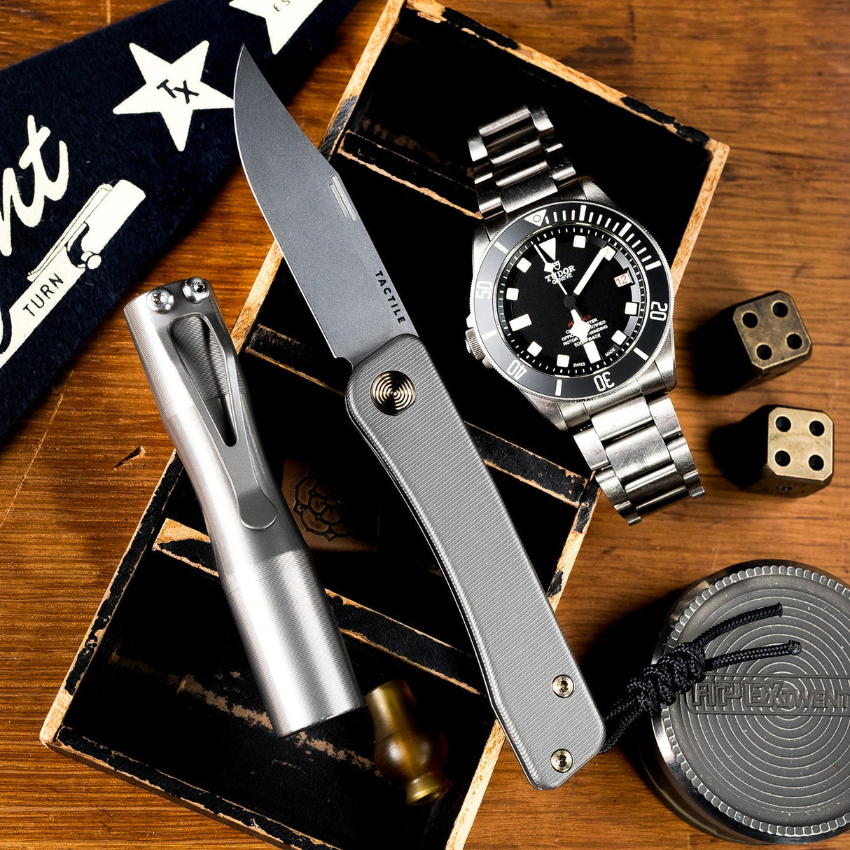 Bexar | Titanium - Stonewashed + Bronze