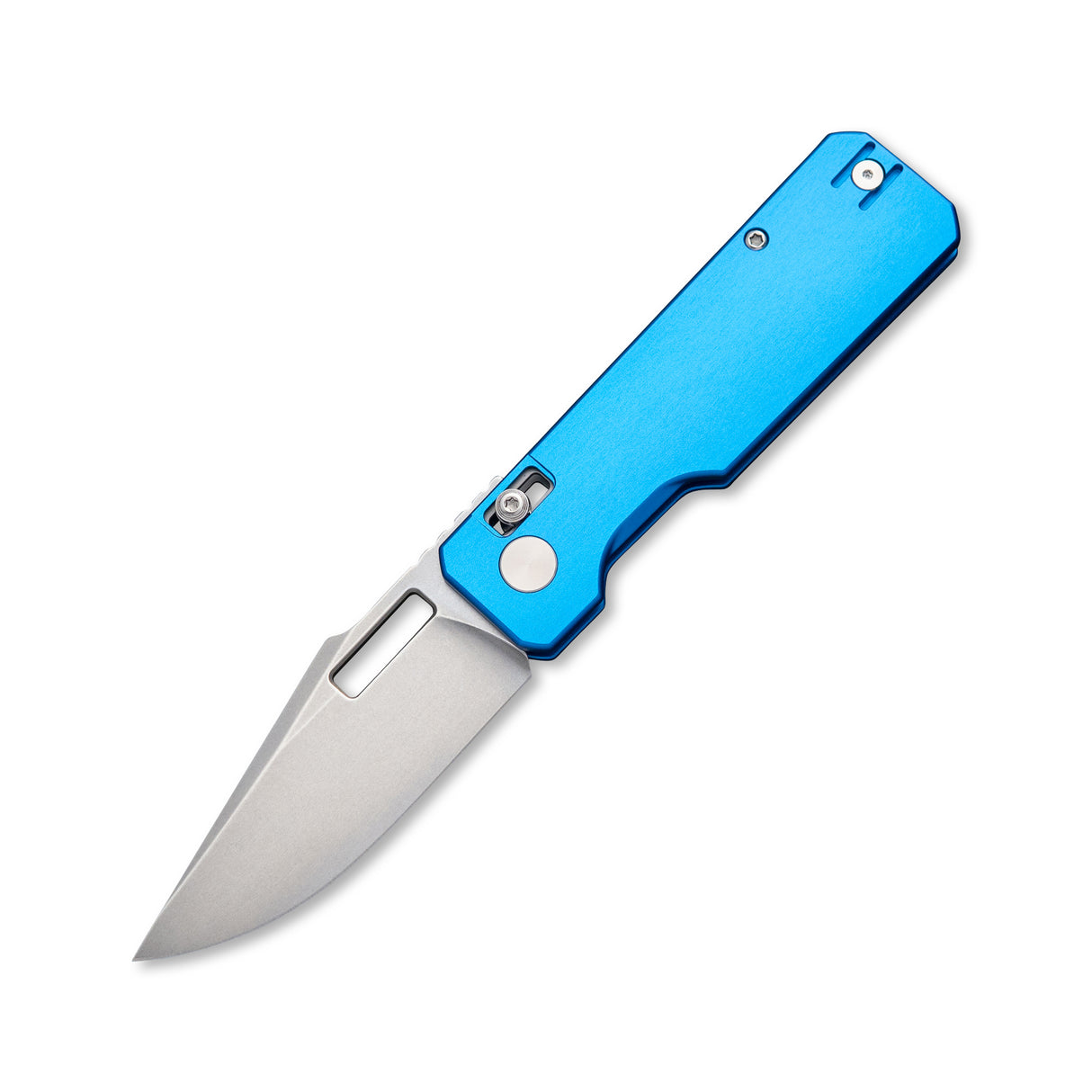 Aura Drop Point | Blue Aluminium + Stonewash 14C28N