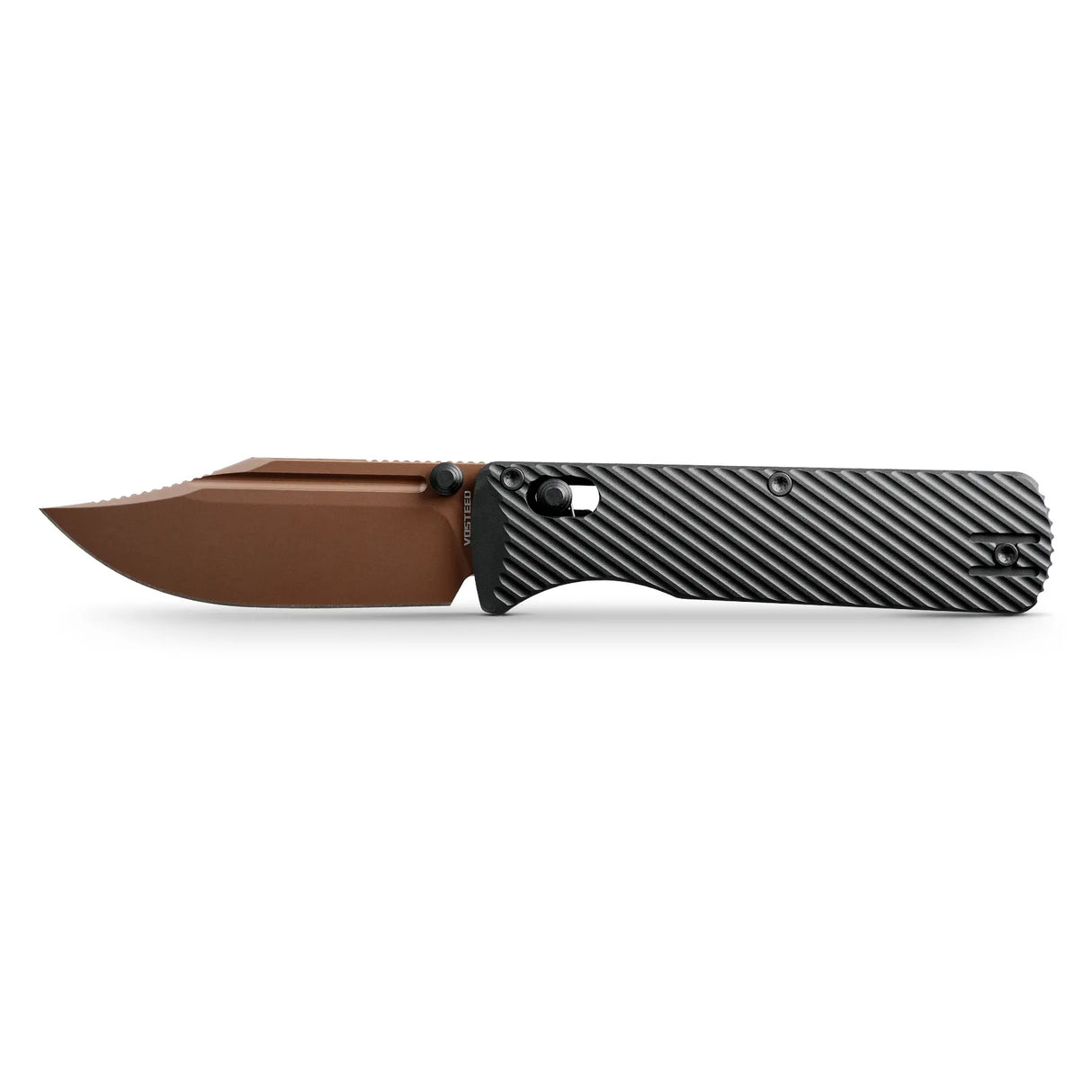 Vombat | Black Aluminium + Copper Dune M390 Clip Point - A4106