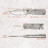 Vombat | Black Aluminium + Copper Dune M390 Clip Point - A4106