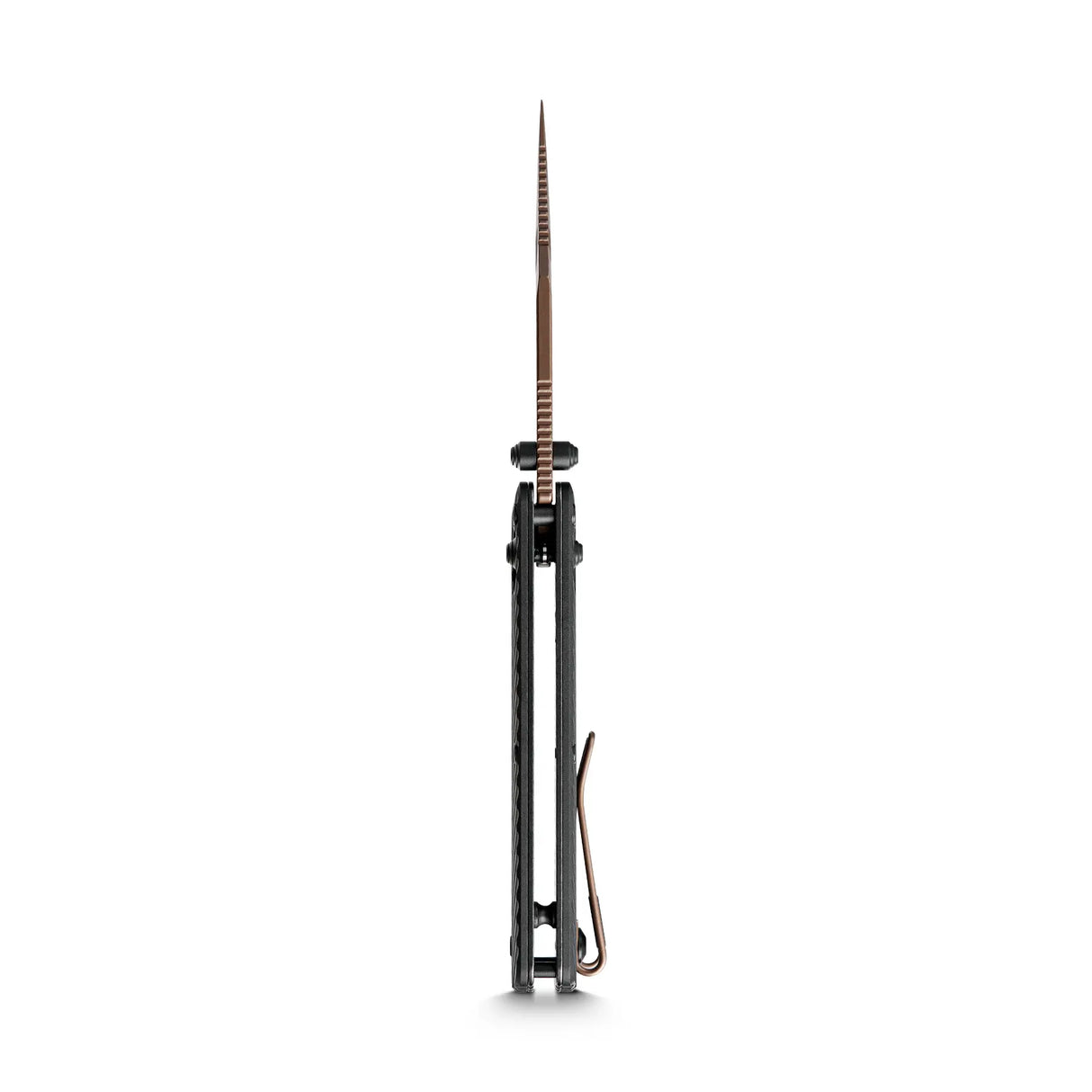Vombat | Black Aluminium + Copper Dune M390 Clip Point - A4106