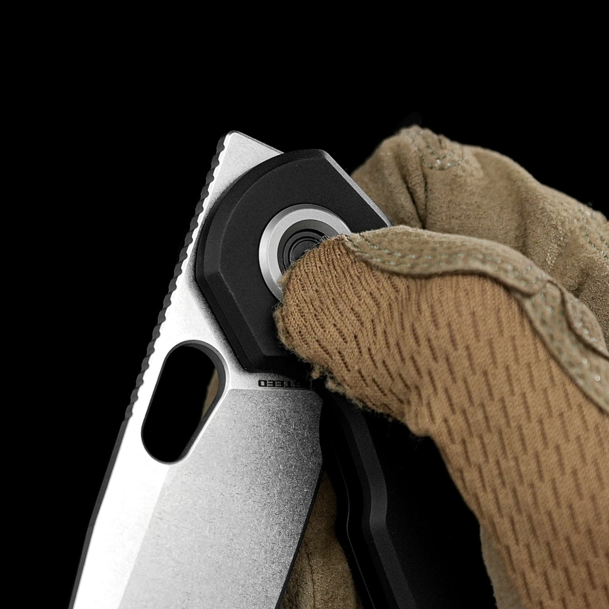 Ankylo | Black Aluminium + Stonewash 154CM