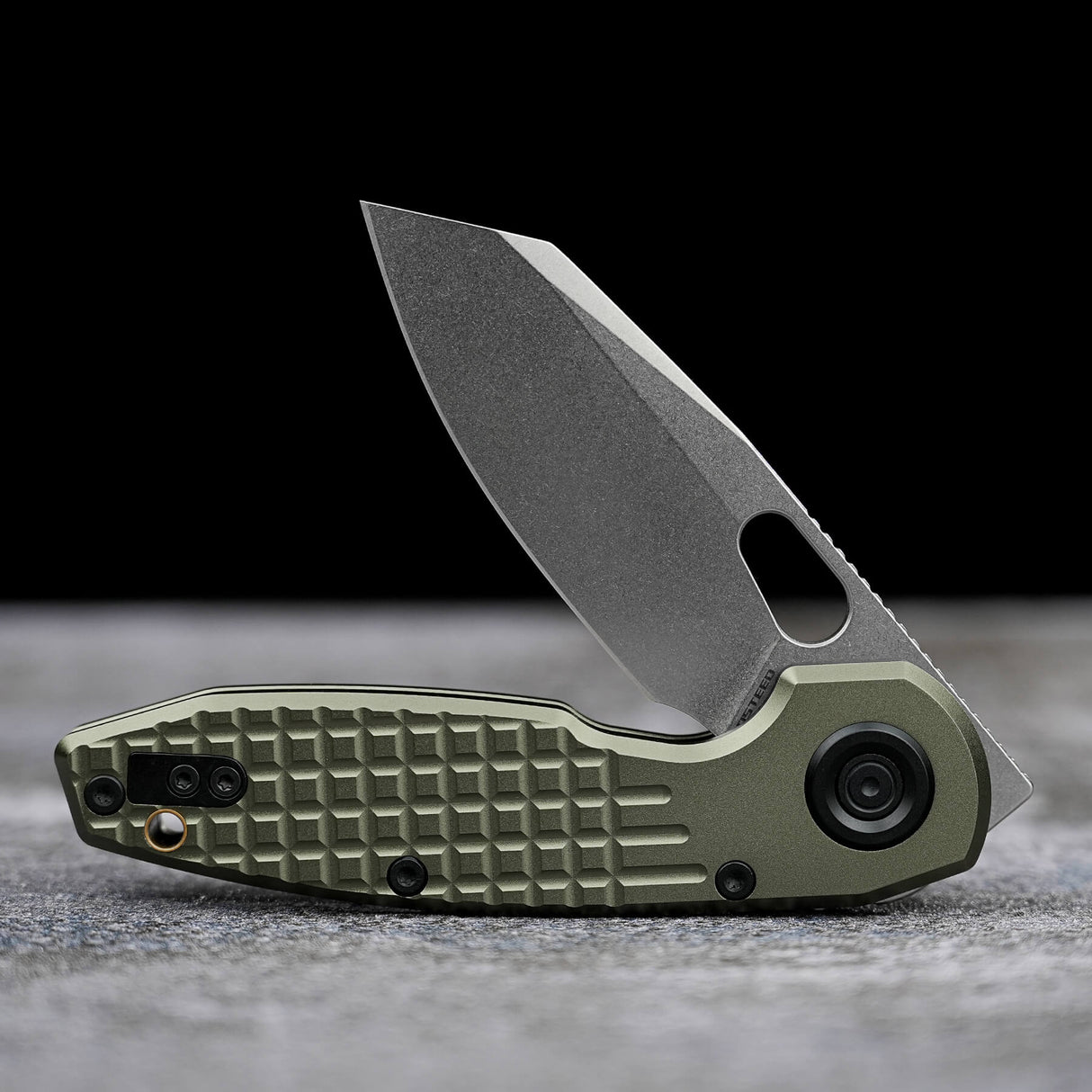 Ankylo | Olive Drab Aluminium + Stonewash Elmax