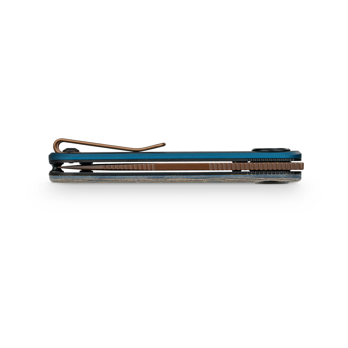 Corgi-V 295 | Blue Ocean Micarta/Aluminium | Copper Dune N690 - A3730