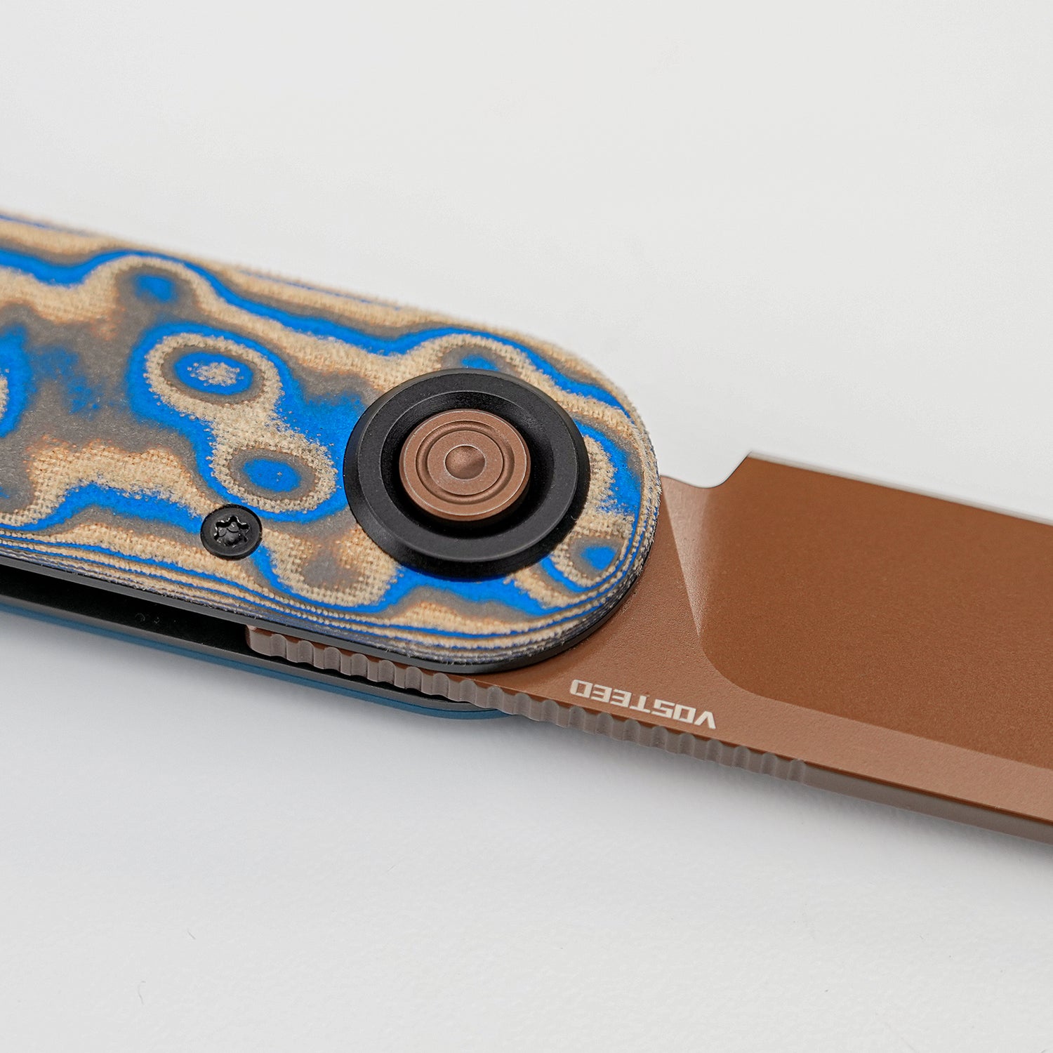 Corgi-V 295 | Blue Ocean Micarta/Aluminium | Copper Dune N690 - A3730