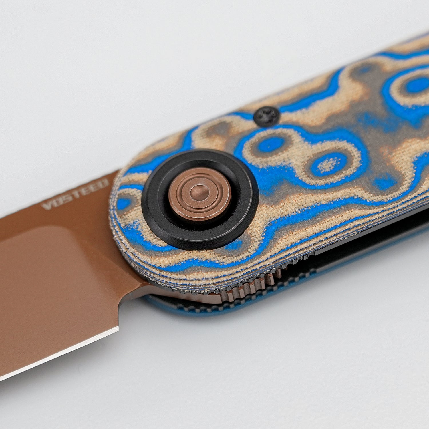 Corgi-V 295 | Blue Ocean Micarta/Aluminium | Copper Dune N690 - A3730