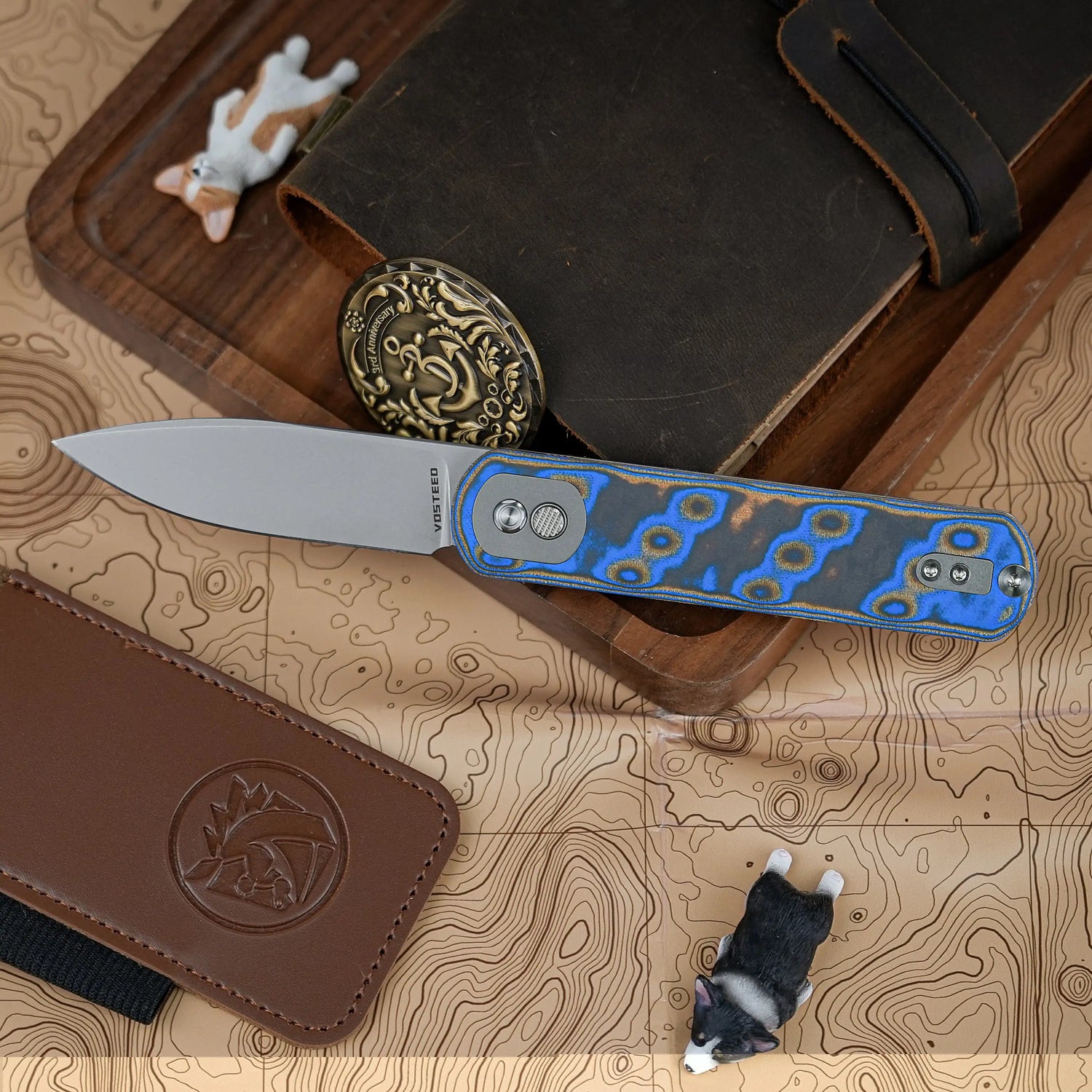 Corgi | Blue Ocean Micarta + 14C28N - A0733