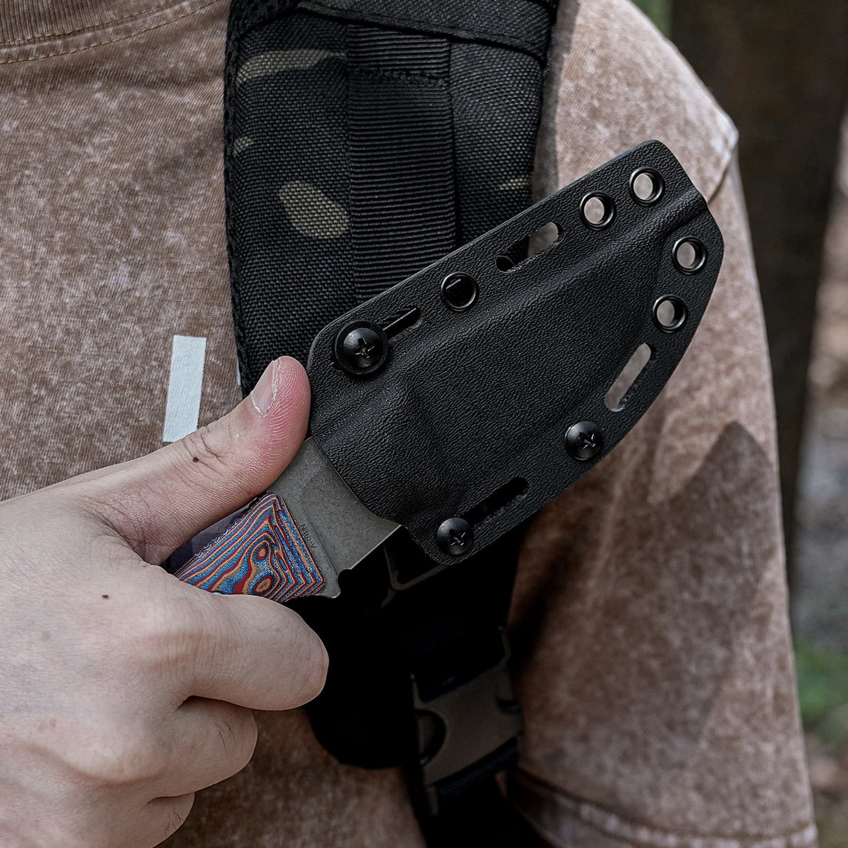 H-Back | Copper Raindrop Micarta + Nitro-V - D0406