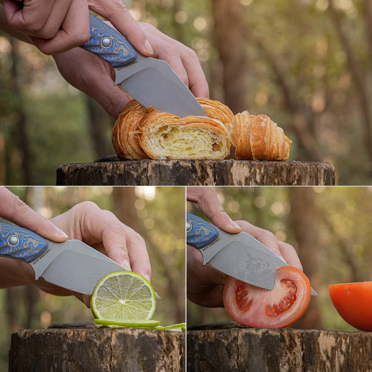 Inferno | Blue Ocean Micarta + Stonewash 14C28N - D0802