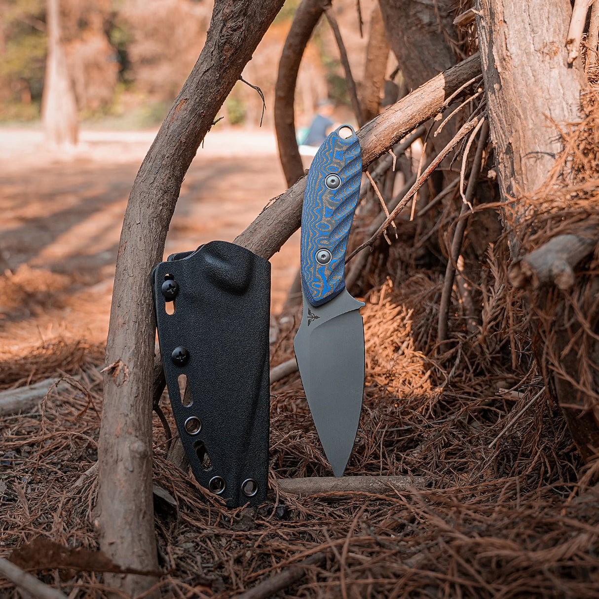 Inferno | Blue Ocean Micarta + Stonewash 14C28N - D0802