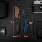 Kroc 329 | Black Aluminium Topo G10 + Copper Dune S35VN - A1810