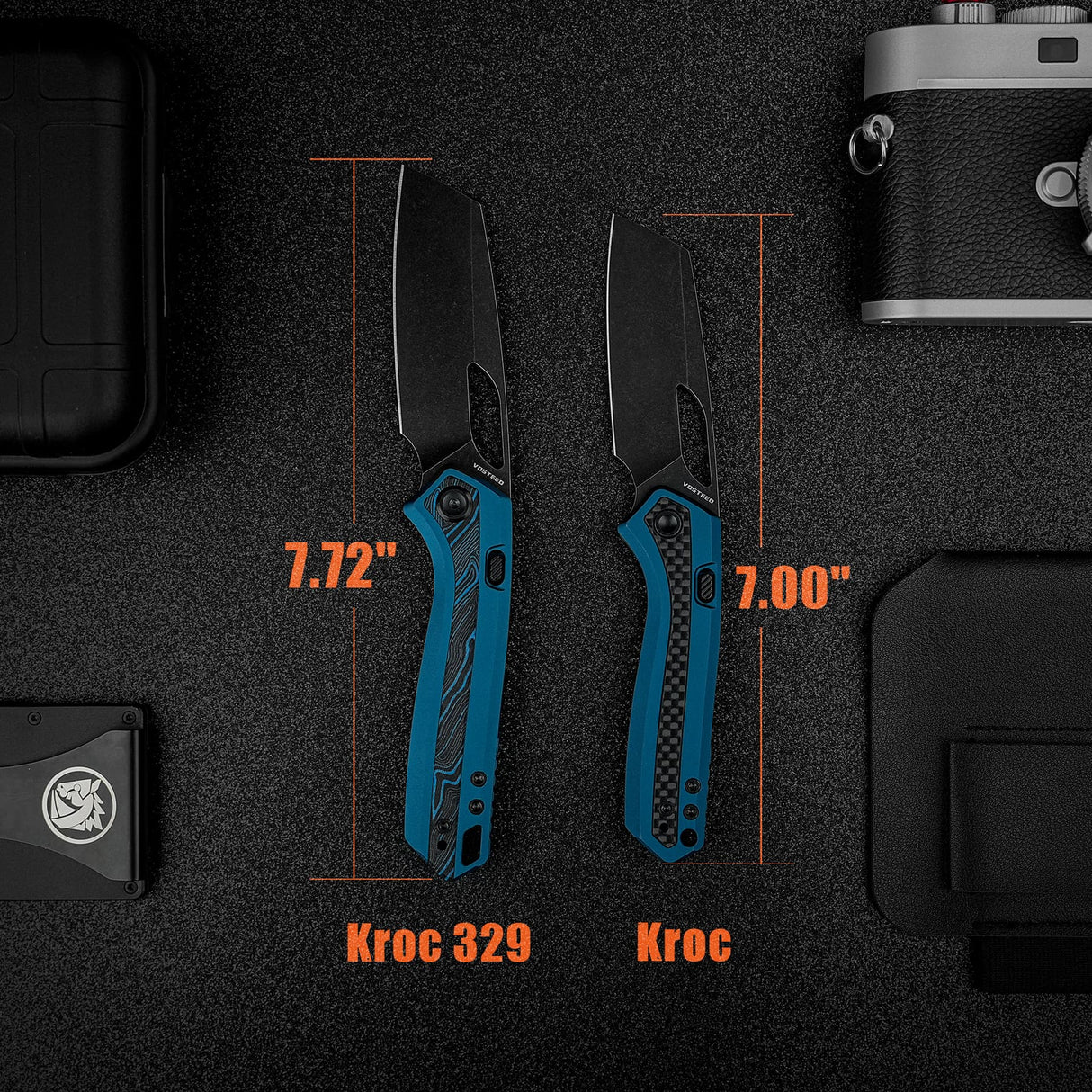 Kroc 329 | Blue Aluminium Topo G10 + Blackwash S35VN - A1811