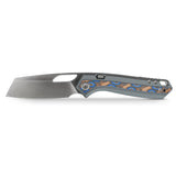 Kroc 329 | Grey Aluminium Ocean Micarta + Satin S35VN - A1813