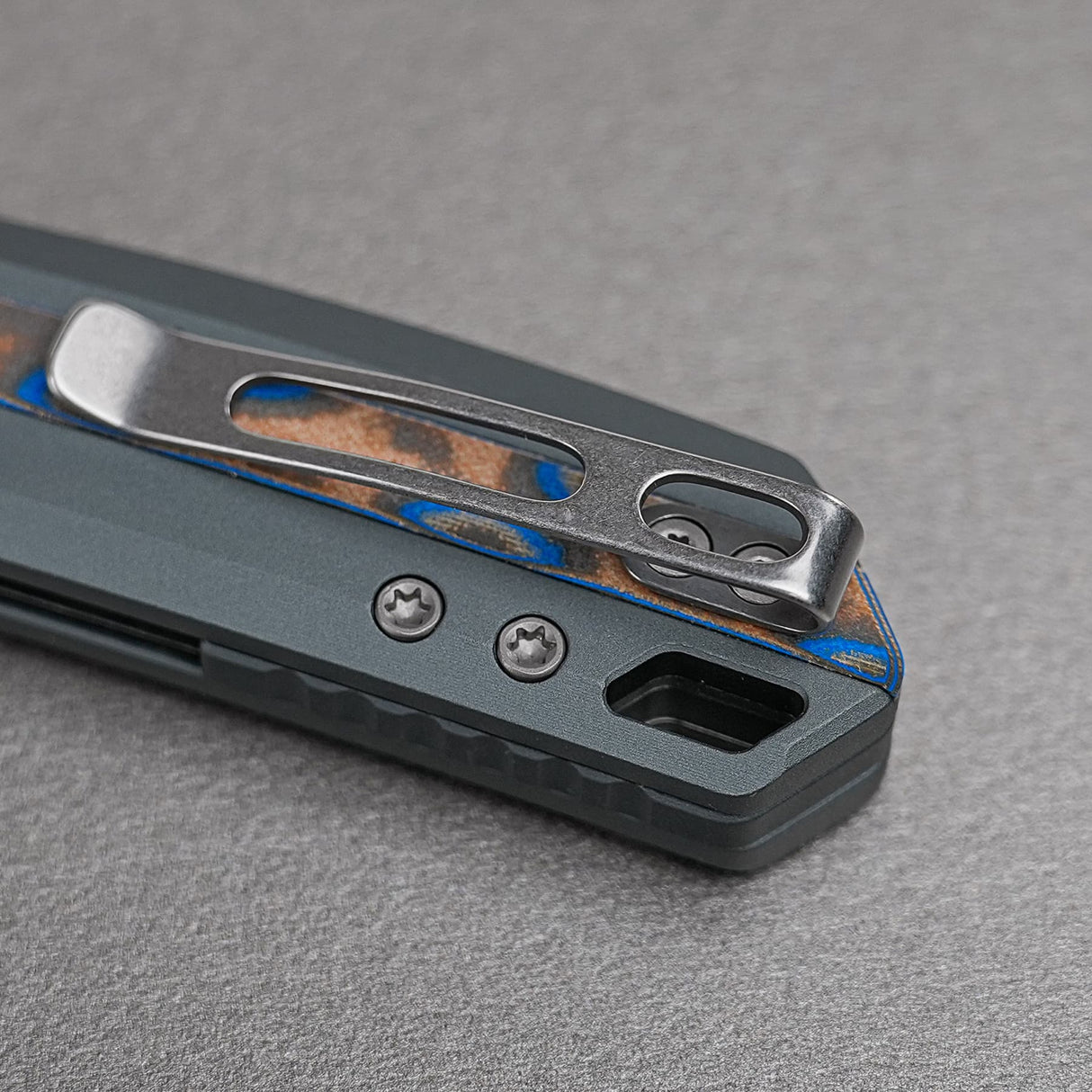 Kroc 329 | Grey Aluminium Ocean Micarta + Satin S35VN - A1813