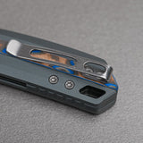 Kroc 329 | Grey Aluminium Ocean Micarta + Satin S35VN - A1813