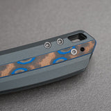 Kroc 329 | Grey Aluminium Ocean Micarta + Satin S35VN - A1813