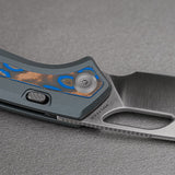 Kroc 329 | Grey Aluminium Ocean Micarta + Satin S35VN - A1813