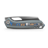 Kroc 329 | Grey Aluminium Ocean Micarta + Satin S35VN - A1813