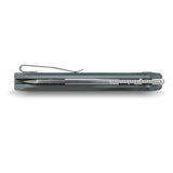 Kroc 329 | Grey Aluminium Ocean Micarta + Satin S35VN - A1813