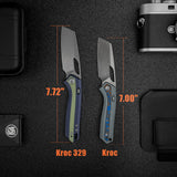 Kroc 329 | Dark Blue Aluminium GID G10 + Stonewash S35VN - A1814