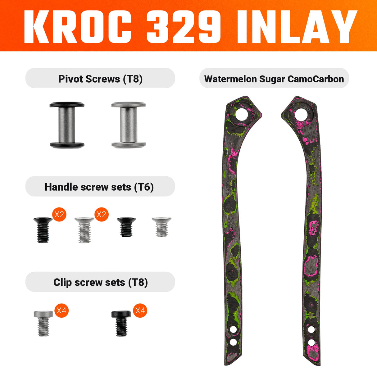 Kroc 329 Inlays | Watermelon Sugar CamoCarbon - W0201