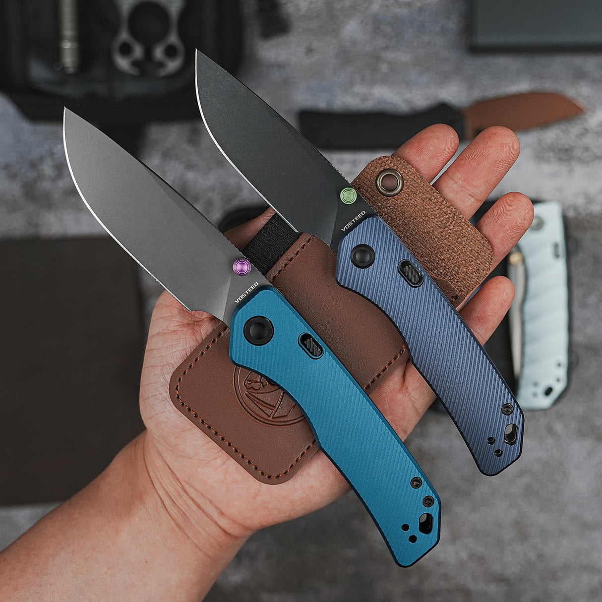 Marten 330 | Blue Aluminium + Destroyer Grey 154CM - A1612