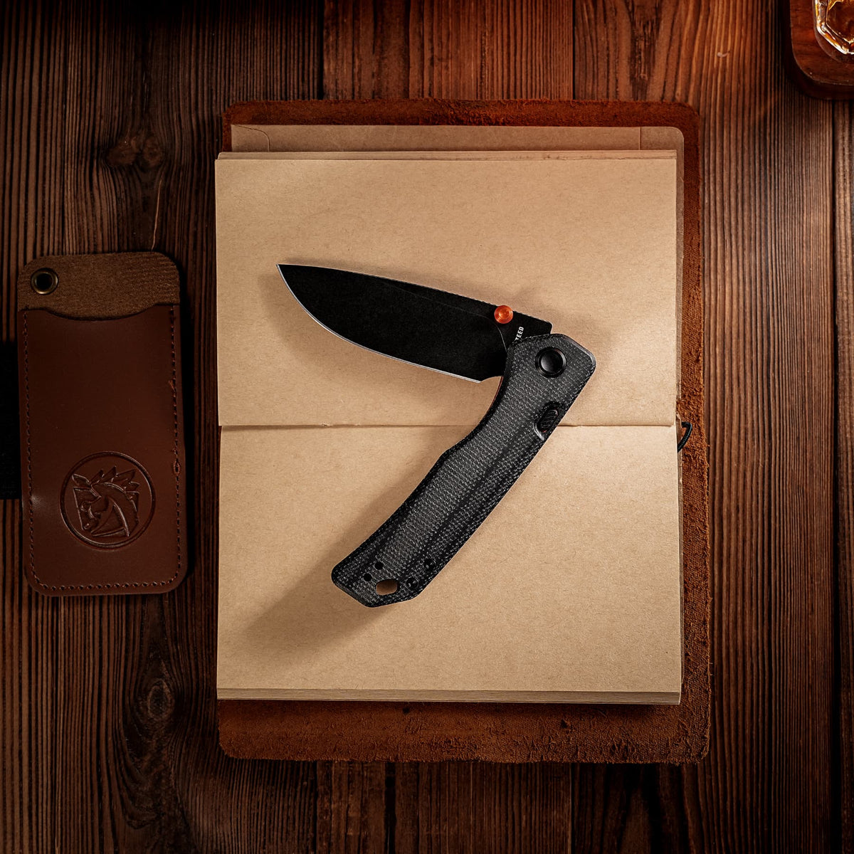 Marten 330 | Black Micarta + Blackwash 14C28N - A1622