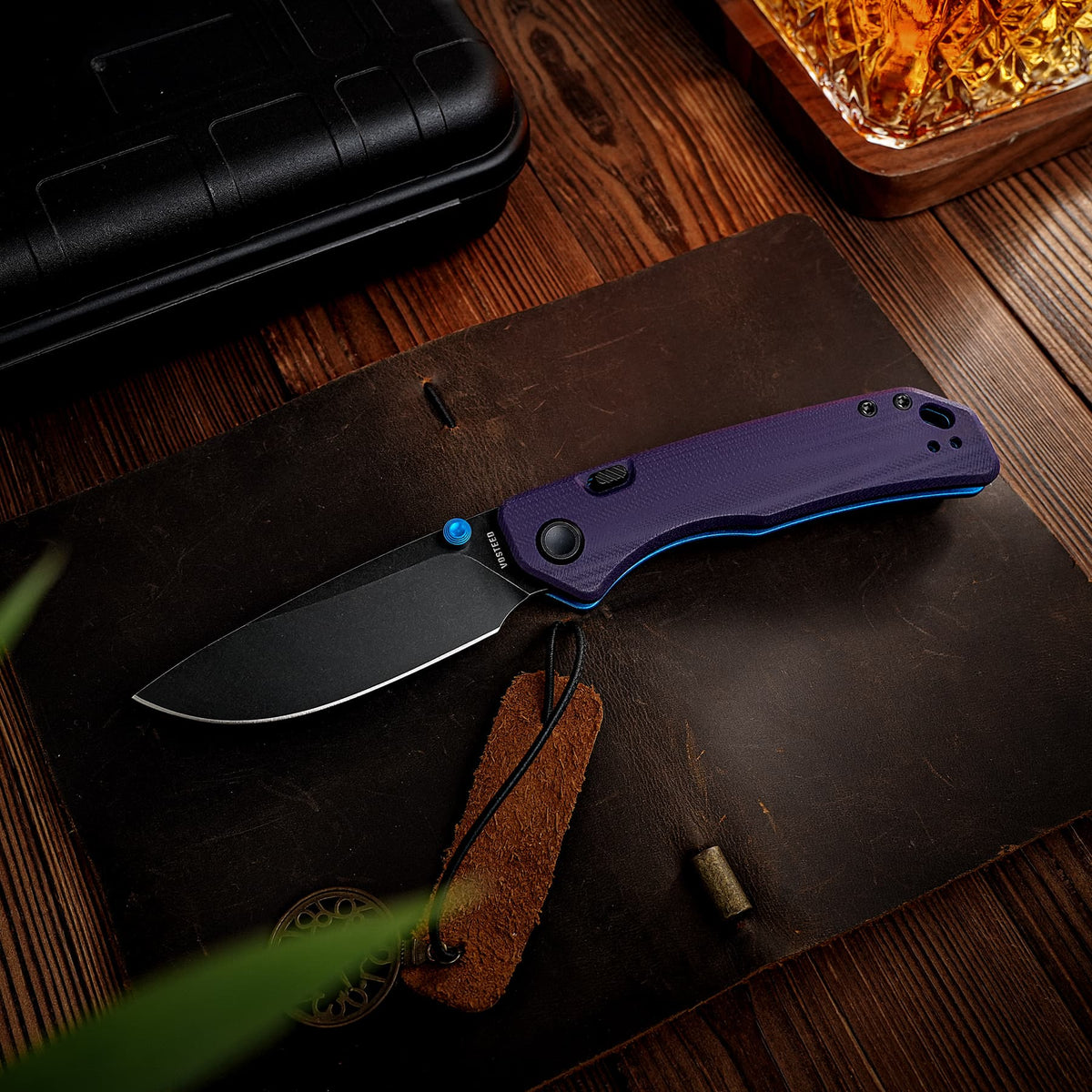 Marten 330 | Purple G10 + Blackwash 14C28N - A1623
