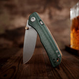 Marten 330 | Green Micarta + Stonewash 14C28N - A1624