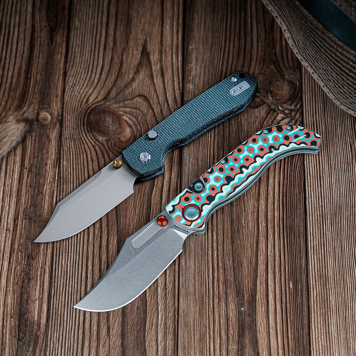 Naga | Coral Orbit Bamboo Micarta + Stonewash S35VN - A3907