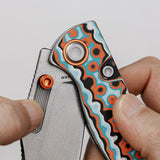 Naga | Coral Orbit Bamboo Micarta + Stonewash S35VN - A3907