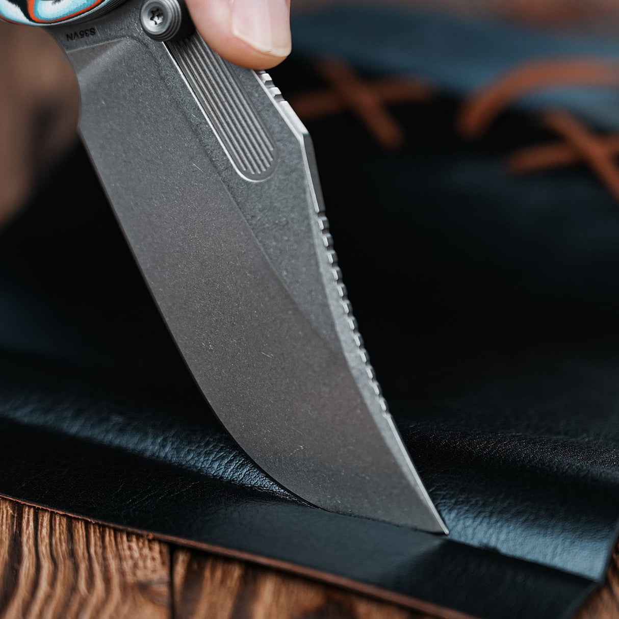 Naga | Canyon Current Bamboo Micarta + Stonewash S35VN - A3908