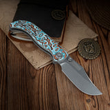 Naga | Canyon Current Bamboo Micarta + Stonewash S35VN - A3908