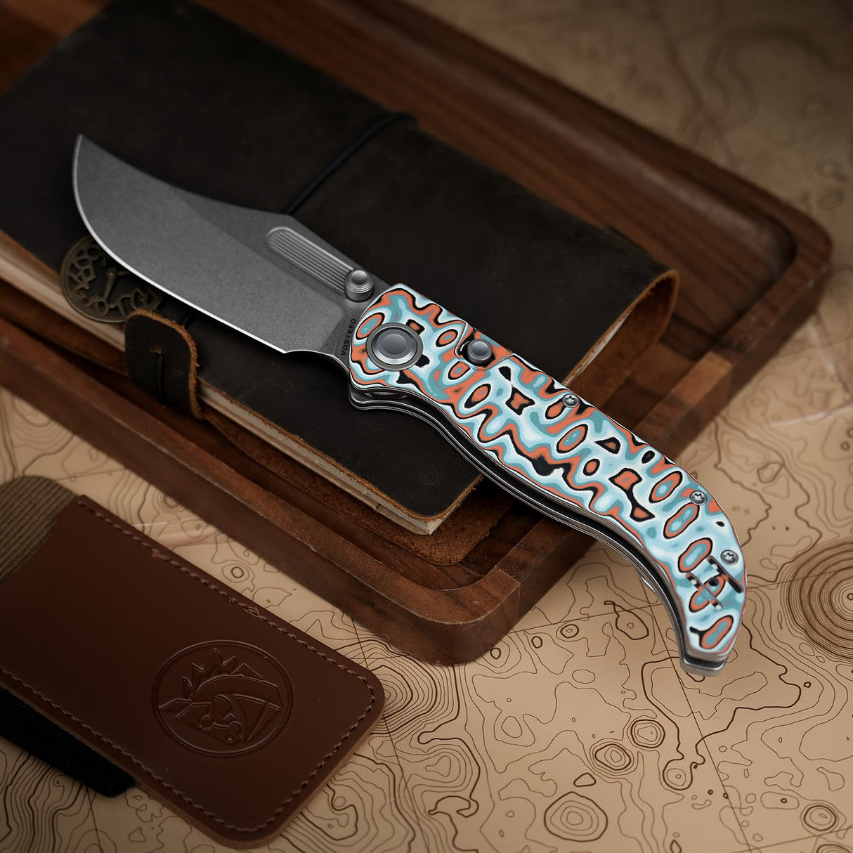 Naga | Canyon Current Bamboo Micarta + Stonewash S35VN - A3908