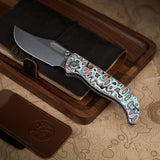 Naga | Canyon Current Bamboo Micarta + Stonewash S35VN - A3908