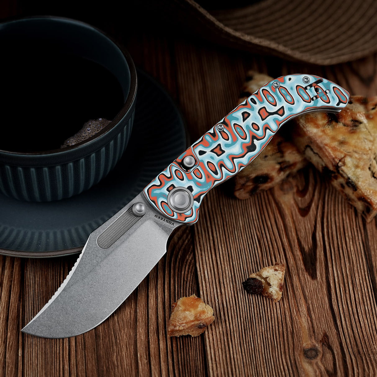 Naga | Canyon Current Bamboo Micarta + Stonewash S35VN - A3908