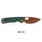 Porcupine | Green Crosshatch G10 + Copper Dune 14C28N - A2623