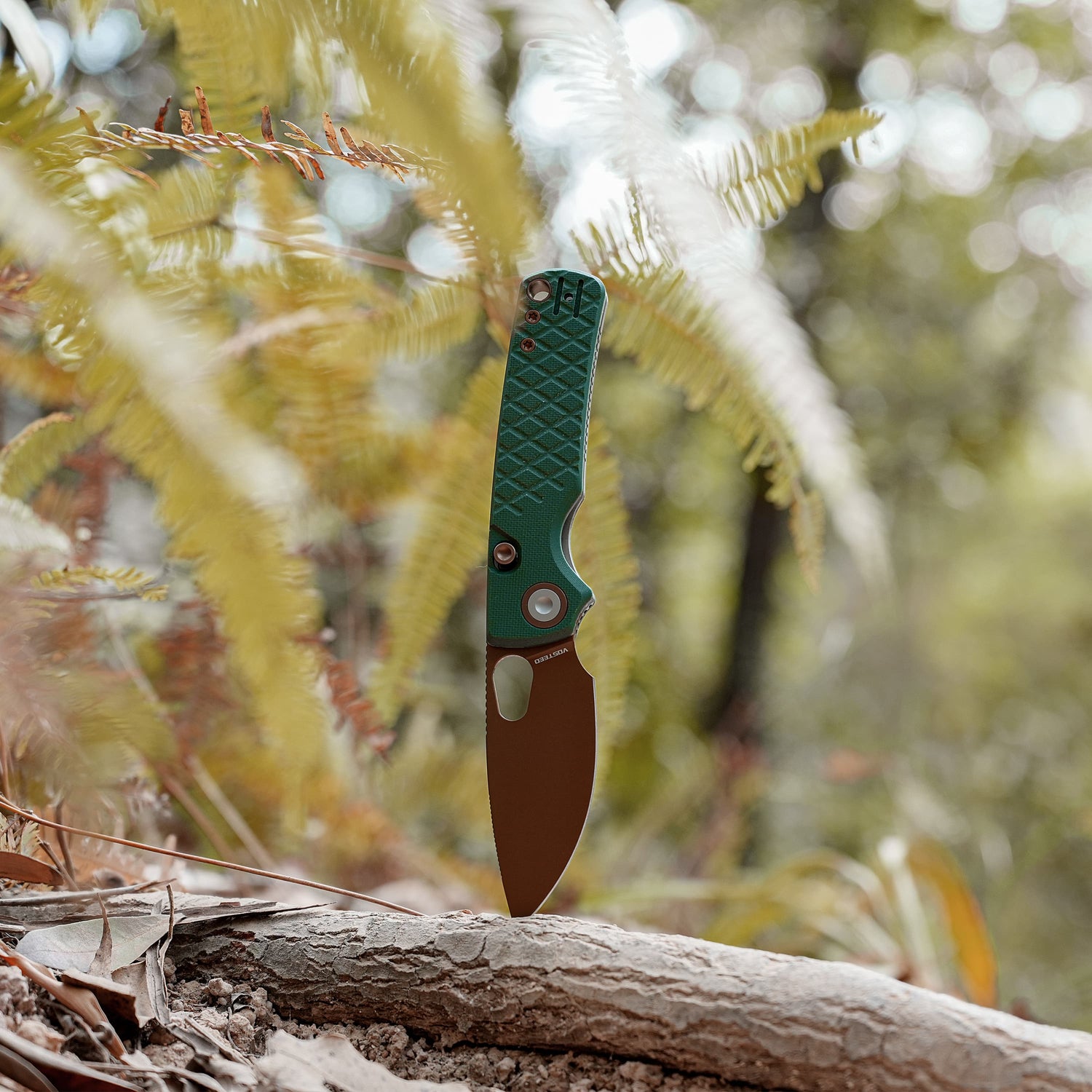 Porcupine | Green Crosshatch G10 + Copper Dune 14C28N - A2623