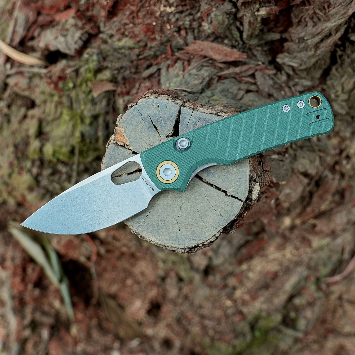Porcupine | Green Crosshatch G10 + Stonewash 14C28N - A2624