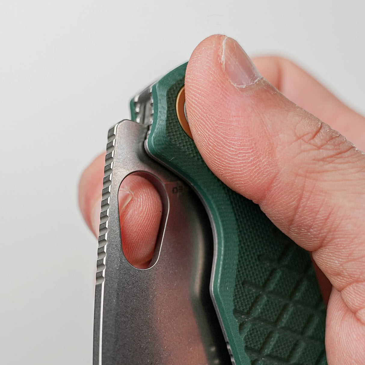 Porcupine | Green Crosshatch G10 + Stonewash 14C28N - A2624